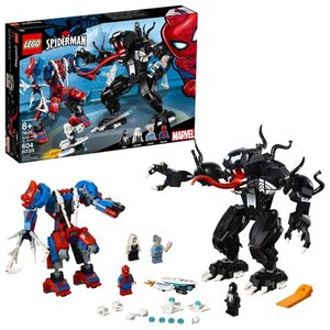 lot 23758 image: LEGO Marvel Spider Mech Vs. Venom Ghost Spider Superhero Playset with Web Shooter 76115