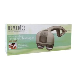 lot 23765 image: HoMedics Percussion Pro Handheld Massager With Heat, Variable Speed Control, Dual Pivoting Heads, HHP-350H