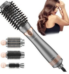 lot 23782 image: Hair Dryer Brush Set, Hot Air Brush, Interchangeable Hair Dryer & Volumizer, Straighterner, 3 in 1 Hair Dryer Brush & Volumizer Negative Ion Hair Curler Straightener Brush for All Hair Types