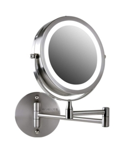 lot 23827 image: Ovente Wall Mount Led Lighted Makeup Mirror