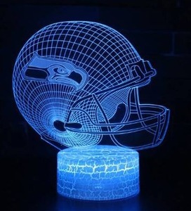 lot 23849 image: NFL Football Seattle Seahawks Helmet 3D Night Light