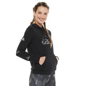 lot 23936 image: Womens adidas Graphic Print Hoodie, Size Small, Black