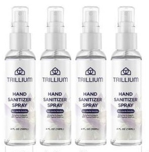 lot 23959 image: Trillium USA Made Liquid Hand Sanitizer Spray with 80% Alcohol, 4 Fl Oz (Pack of 4)