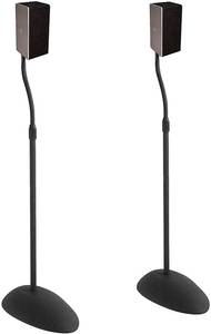lot 23767 image: ECHOGEAR Adjustable Height Speaker Stands - Universal Compatibility with Satellite Speakers from Vizio, Klipsch, Bose, Sony & More - Solid Steel Design with Built-in Cable Management & Carpet Spikes