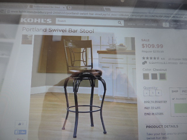 lot 1209 image: BAR STOOL