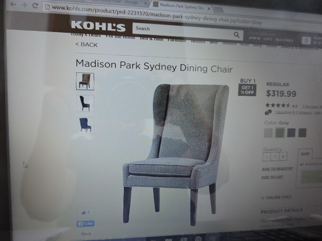 lot 1261 image: LIVING ROOM CHAIR