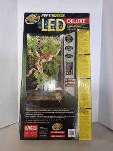 lot 1005 image: Zoo Med ReptiBreeze LED Deluxe Open Air Aluminum Screen Cage Medium (16L x 16W x 30H)