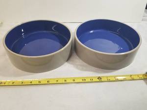 lot 1243 image: Pair of Large Stoneware Crock Pet Dishes