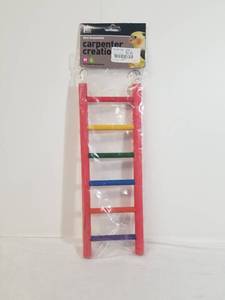 lot 1295 image: Prevue Pet Products Carpenter Creations Hardwood Bird Ladder with 6 Rungs, 12-Inch