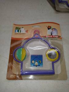 lot 1497 image: Bird Toy, For Budgies & Small Birds, Swing With Mirror & Spinner