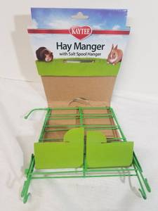 lot 2011 image: Super Pet Rabbit Hay Manger Feeder with Salt Hanger. Green