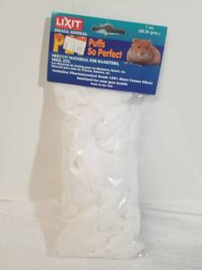 lot 2024 image: Lixit Pure Pet Puffs Cotton Nesting Material For Hamsters, Mice, Etc. 1oz