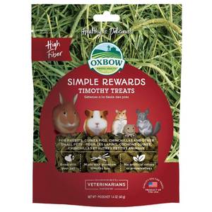 lot 2032 image: Oxbow Animal Health Simple Rewards Timothy Treat for Pets, 1.4-Ounce. Expired June 11 2020