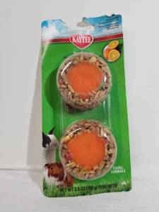 lot 2046 image: Kaytee Pet Products Fiesta Yogurt Cup Small Animal Treat, 3.8-Ounce, Tangerine Orange Flavor. Expired December 13 2019