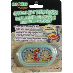 lot 2118 image: Zoo Med Laboratories Inc-Hermit Crab Dual Thermometer And Humidity Gauge- Glow