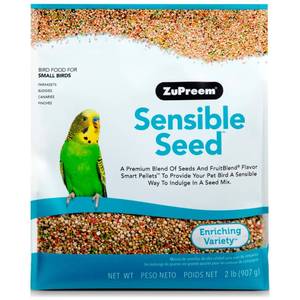 lot 2126 image: Zupreem Sensible Seed Small Bird Recipe Dry Bird Food, 2 Lb. Expired August 31 2020