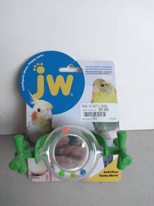 lot 3073 image: JW Pet Company Activitoy Rattle Mirror Small Bird Toy,
