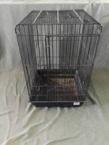 lot 4234 image: Penn-Plax Square Top Bird Cage Kit - Black - Large - Removable Base Tray For Easy Cleaning