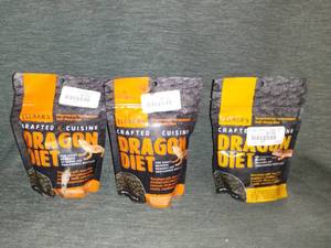 lot 4254 image: Lot Of 3 Flukers Crafted Cuisine DRAGON DIET - 2 Adult Formulas - 1 Juvenile Formula - Sell By Date Feb 2021 As Pictured