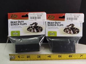 lot 5100 image: Two Pair Zilla Heavy Duty Screen Clips. 29 Gallon and Smaller