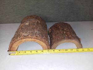 lot 5179 image: 2 Different Size Habba Hut Wood Pet Shelters