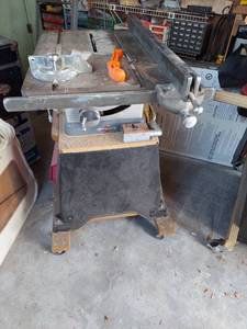 lot 3036 image: Craftsman Table Saw with Stand on Wheels
