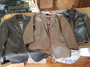 lot 3240 image: 3 jackets leather and lamb skin