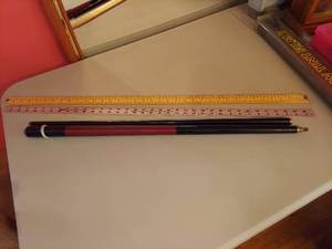lot 3272 image: Pool Cue (Needs Tip) and 2 Yard Sticks