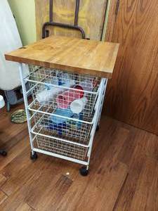 lot 3292 image: Organizer on Casters with Cutting Board Top