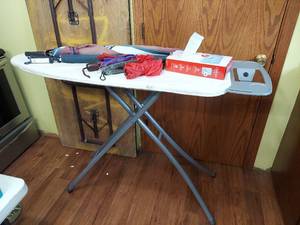 lot 3294 image: Ironing Board, Umbrellas and Heating Pad
