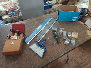 lot 3296 image: Hardware, Paint Guides and Small Broom with Dustpan