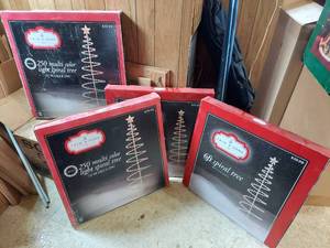 lot 3311 image: (4) Trim A Home Lighted Spiral Christmas Tree, 6 Ft.