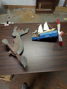 lot 6034 image: 2 whirligigs - one missing piece