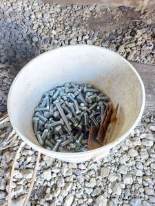 lot 6110 image: 5 Gal Bucket About Half Full of Bolts