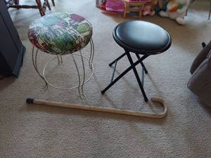 lot 6269 image: Cane and 2 Stools