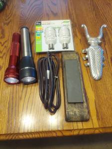 lot 6131 image: flashlights and light bulbs and boot jack