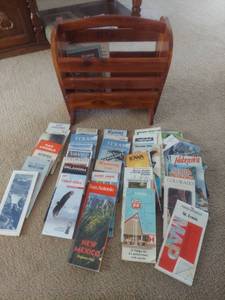 lot 6132 image: old maps and magazine rack