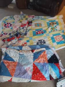 lot 6135 image: 3 quilts - frayed