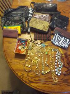 lot 6159 image: jewelry, bags, umbrella