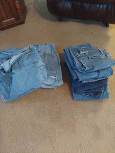 lot 6162 image: jeans and overalls most appear to be 38x34