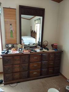 lot 6205 image: Dresser with Mirror - Contents Not Included