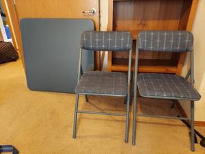 lot 6217 image: Card Table with 2 Chairs