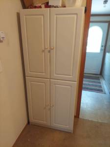 lot 6226 image: White Cabinet with Contents