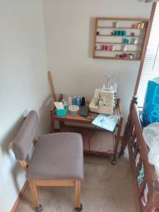 lot 6229 image: Bernette by Bernina Sewing Machine With Thread and Chair