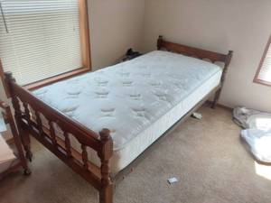 lot 6235 image: Twin Size Bed with Sealy Mattress