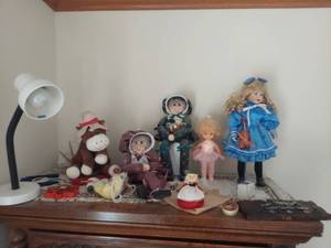 lot 6239 image: Doll with Violin on Stand and All on Top of Chest and Dresser