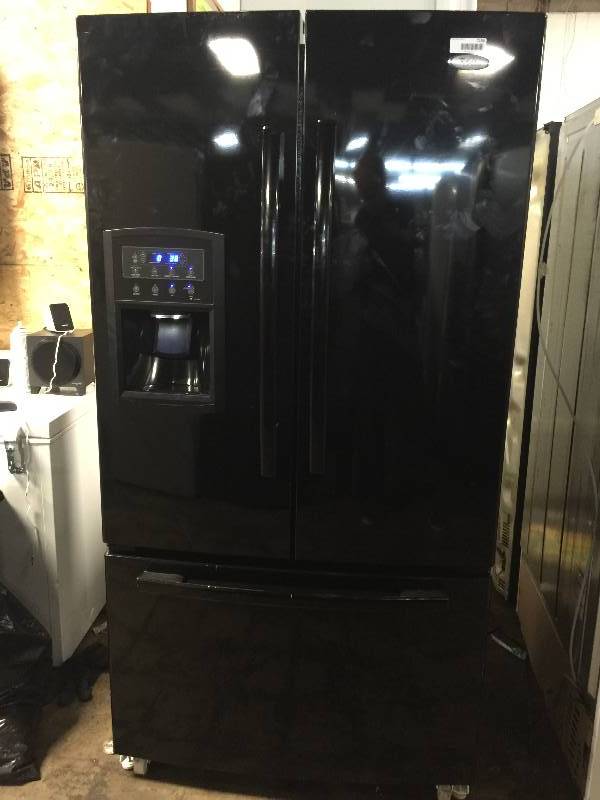 lot 7156 image: WHIRLPOOL 19.7 cu. ft. French Door COUNTER DEPTH Refrigerator in BLACK