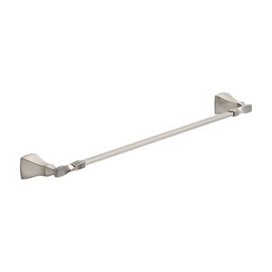 lot 5496 image: Delta Sawyer Satin Nickel Towel Bar 18 in. L Die Cast Zinc