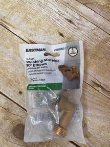lot 5515 image: Eastman 98553 Washing Machine Brass Elbow Fitting 90 Degree 34 Inout