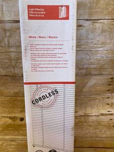lot 5518 image: Project Source Cordless White Mini-blinds 35��x64 Actual Width 30.5��.